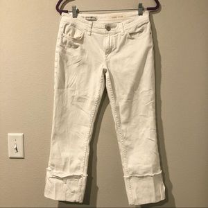 Anthropologie White Pilcro Hyphen Cuff Jeans